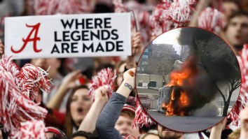Crimson Tide Fan’s RV Burns To The Ground Outside The Sugar Bowl And Her Reaction Was Pure ‘Bama