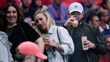 Baker Mayfield Dulls Rose Bowl Pain By Crushing Beers At A Clippers Game With His Girlfriend