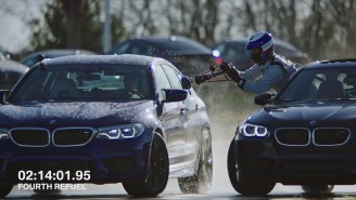 Watch BMW Set 2 Guinness World Records While Drifting 8 Hours Straight And Refueling Mid-Drift