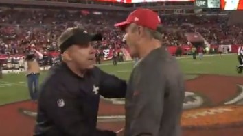Dirk Koetter And Sean Payton Got Into Heated Exchange And Started Slapping Each Other’s Chest After Game