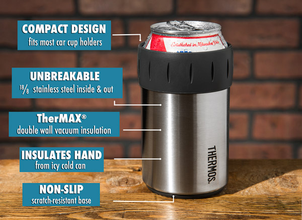 thermos stainless steel can insulator