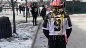 Dude In Cowboys Jersey Gets Doused In Ketchup And Mustard At The Eagles Game As Fantasy Football Punishment