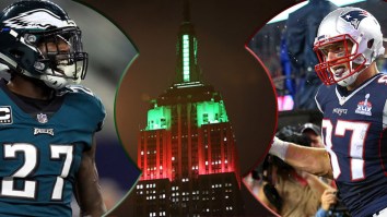 The Empire State Building Lit Up With Patriots, Eagles Colors And New Yorkers Lost Their GD Minds