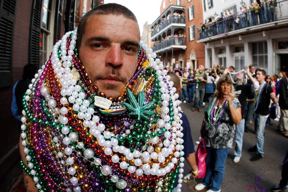 New Orleans Celebrates Mardi Gras with beads