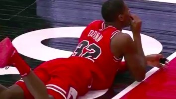 Kris Dunn Faceplanted So Hard After A Dunk He Left A Mark On The Court