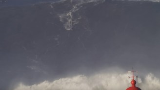 Surfer Rides One Of The Largest Waves Ever Filmed During Epic Swell In Portugal
