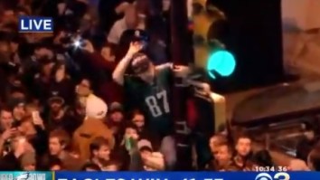 Eagles Fans Are Climbing Gates, Poles And Are Burning Philly To The Ground After Super Bowl Win