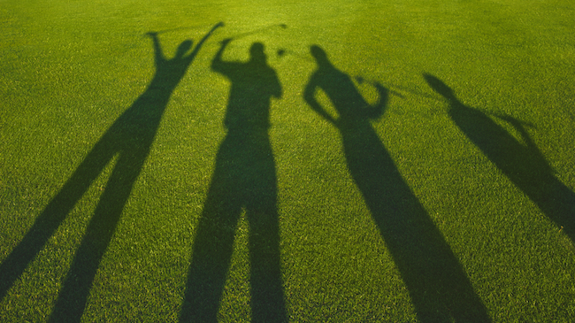 golf foursome silhouettes