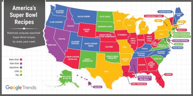 google trends recipe super bowl map states
