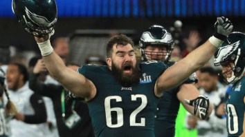 Jason Kelce Had The Best Parade Ever, Slamming Beers, Singing F-Bomb-Laden Chants On Live TV