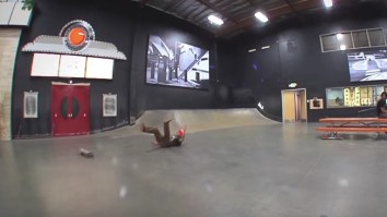 Pro Skater Justin Figueroa Lands A Nollie Kickflip While Going 25 MPH…Wipes Out A LOT Before