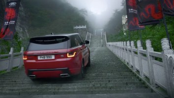 Range Rover Hybrid Becomes First Vehicle To Climb 999 Steps Up 45-Degree Mountain In China (Video)