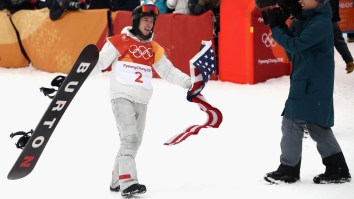 Shaun White Is Getting Dragged For Dragging The Flag After Winning Gold In The Halfpipe