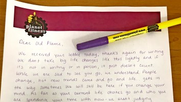 Planet Fitness Responds To ‘Break Up’ Letter From Member With Note Of Their Own