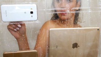 Screenholder Shower Curtain Will Either Increase Your Productivity Or Take Your Binge Watching Next Level