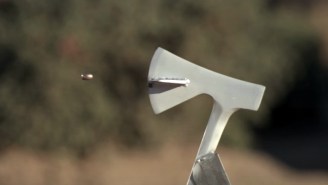 Splitting Bullets In Mid-Air Using An Axe Looks Awesome Using The 4K Slow-Mo HD Camera