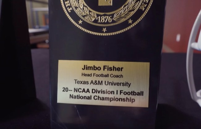 Jimbo Fisher National Championship Plaque