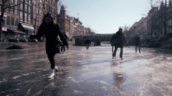 People Are Skating On Amsterdam’s Frozen Canals And The Footage Is Stunning