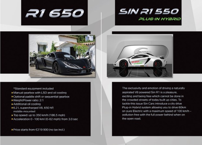 SIN R1 550 Hybrid Specs Pics