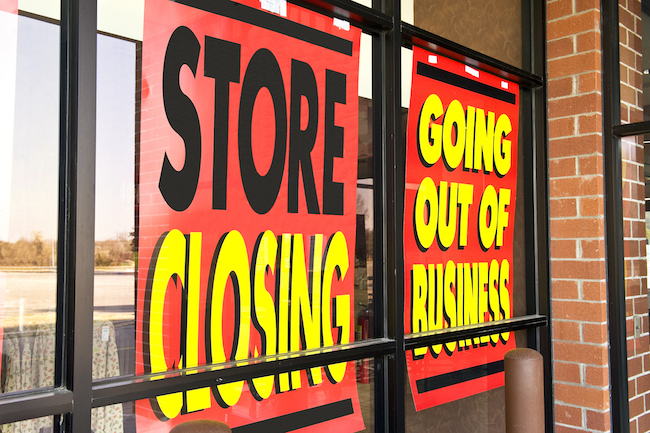 store closing sign
