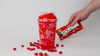 Taco Bell Unleashes A Strawberry Skittles Slushie So You Can Drink The Rainbow