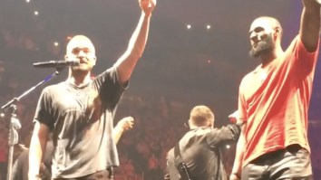 LeBron James And Justin Timberlake Took Shots Together On Stage In Cleveland