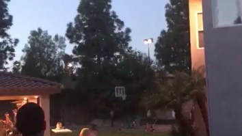 Perfect 50+ Yard Spiral Through A Basketball Hoop Even More Impressive Considering This Guy’s Athletic Background