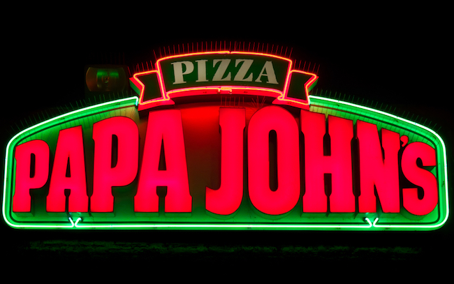 papa john's pizza neon sign