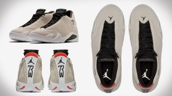 Nike Just Dropped An Air Jordan 14 In A Desert Sand And Infrared Colorway And They Are Nice