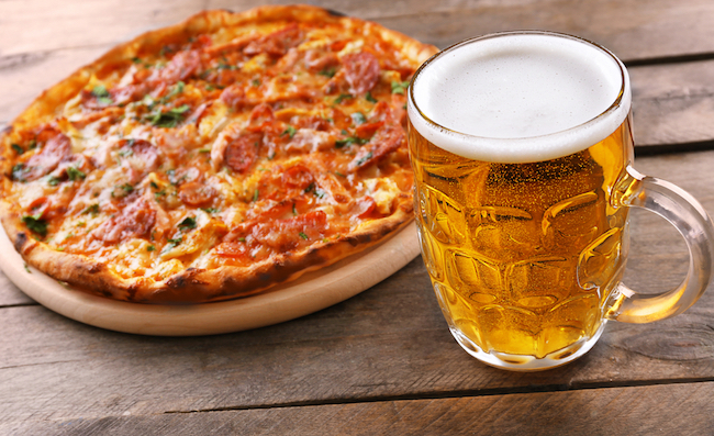 beer and pizza