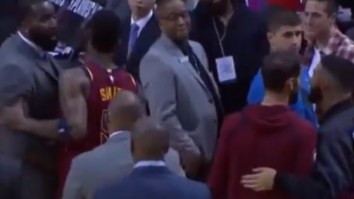 Drake And Kendrick Perkins Had To Be Separated After Heated Exchange On The Sideline During Game 1 Of Raptors-Cavs Series
