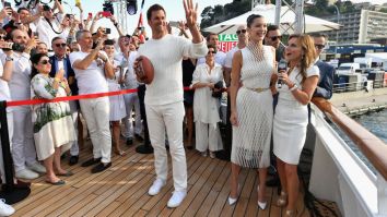 Tom Brady Ditched Patriots Camp To Throw Footballs Off A Mega Yacht In Monaco