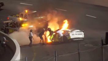 A Race Car Driver’s Dad Pulled Him Out Of A Flaming Wreck At The Last Second In A Harrowing Video