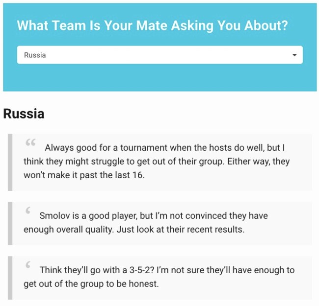 World Cup Quote Generator