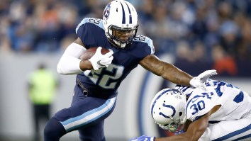 This Photo Of Titans’ RBs Derrick Henry And Dion Lewis Standing Next To Each Other Is Lighting Up The Internet