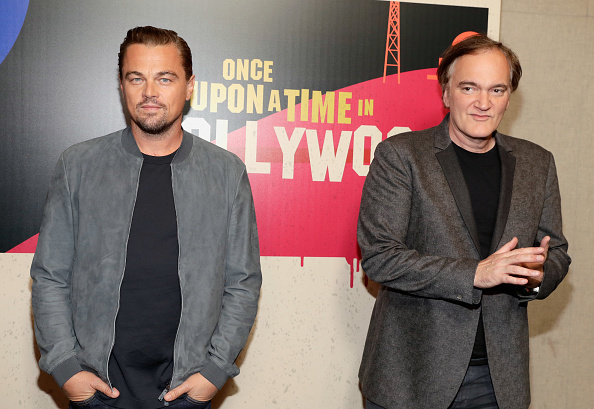 Leonardo DiCaprio (L) and director Quentin Tarantino attend the CinemaCon 2018 Gala Opening Night Event: Sony Pictures Highlights its 2018 Summer and Beyond Films at The Colosseum at Caesars Palace during CinemaCon, the official convention of the National Association of Theatre Owners, on April 23, 2018 in Las Vegas, Nevada.  (Photo by Isaac Brekken/Getty Images for CinemaCon )