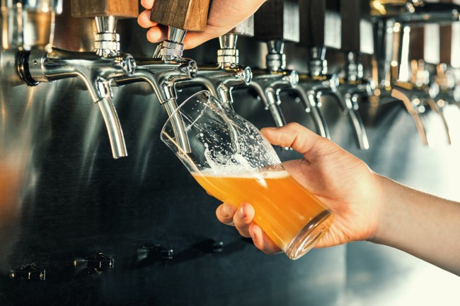 pouring beer from tap
