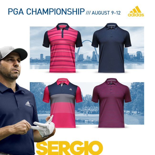 adidas Golf Scripting Apparel 2018 PGA Championship Sergio