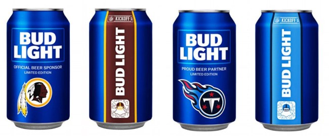 Bud Light 2018 NFL Beer Cans