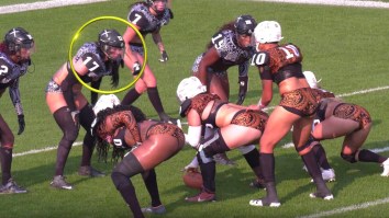 Legends Football League Middle Linebacker Blows Chunks Prior To The Snap, Almost Makes Tackle