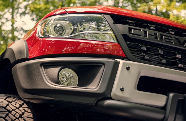 AEV-designed stamped steel front bumpers feature fog lights and winch provisions.