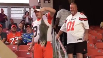 Browns Fan Catches And Handles Huge Possum Like It’s No Big Deal During TNF Game
