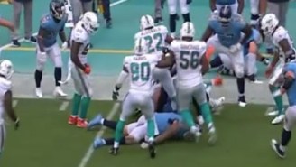 Things Get Heated Between Dolphins And Titans After Andre Branch Drilled Taylor Lewan With Crackback Block