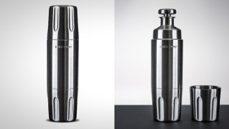 This Gorgeous Flask Has Two Built-In Stainless Steel Tumblers For Drinking