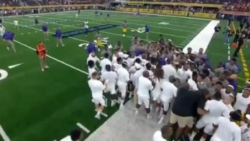 Miami And LSU Players Get Heated And Nearly Brawl Before Start Of Game