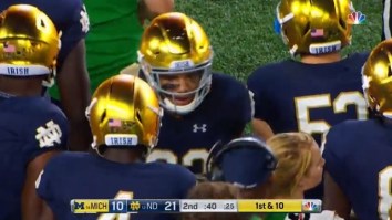 College Football Fans Are Annoyed With NBC’s Yellow Down And Distance Box During Michigan-Notre Dame Game