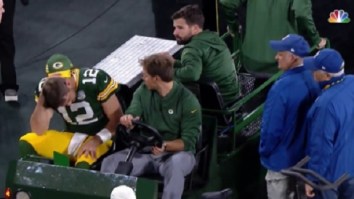 Packers Fans React To Aaron Rodgers Getting Carted Off The Field With Leg Injury In Season Opener