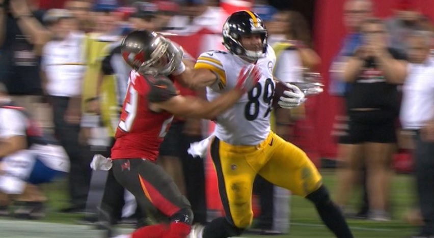 Vance McDonald's beautiful stiff arm may have ended Chris Conte's season 