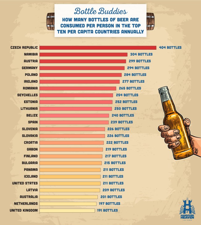 drunkest countries in the world
