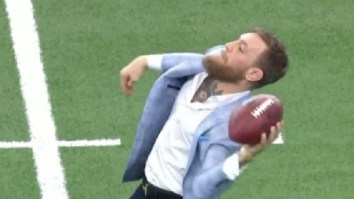 Conor McGregor Attempts To Defend His Piss Poor Throwing Motion At The Cowboys Game